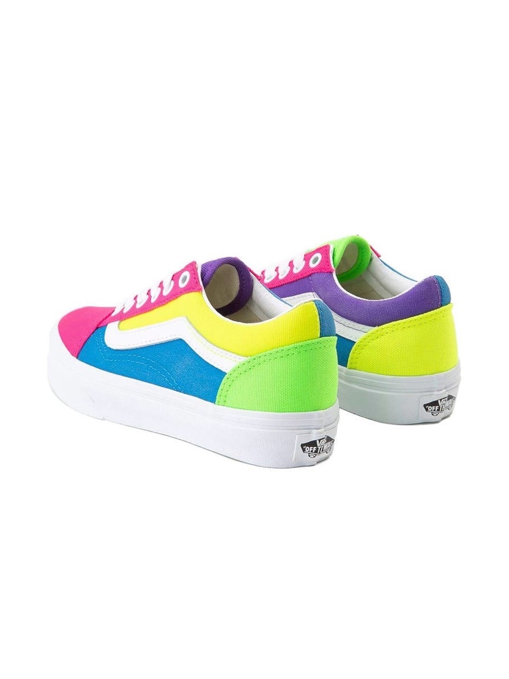 Vans Old School Neon Multi Colorblock Sneakers Pink/Blue/Yellow/Purple M5 W6.5 - Picture 11 of 11